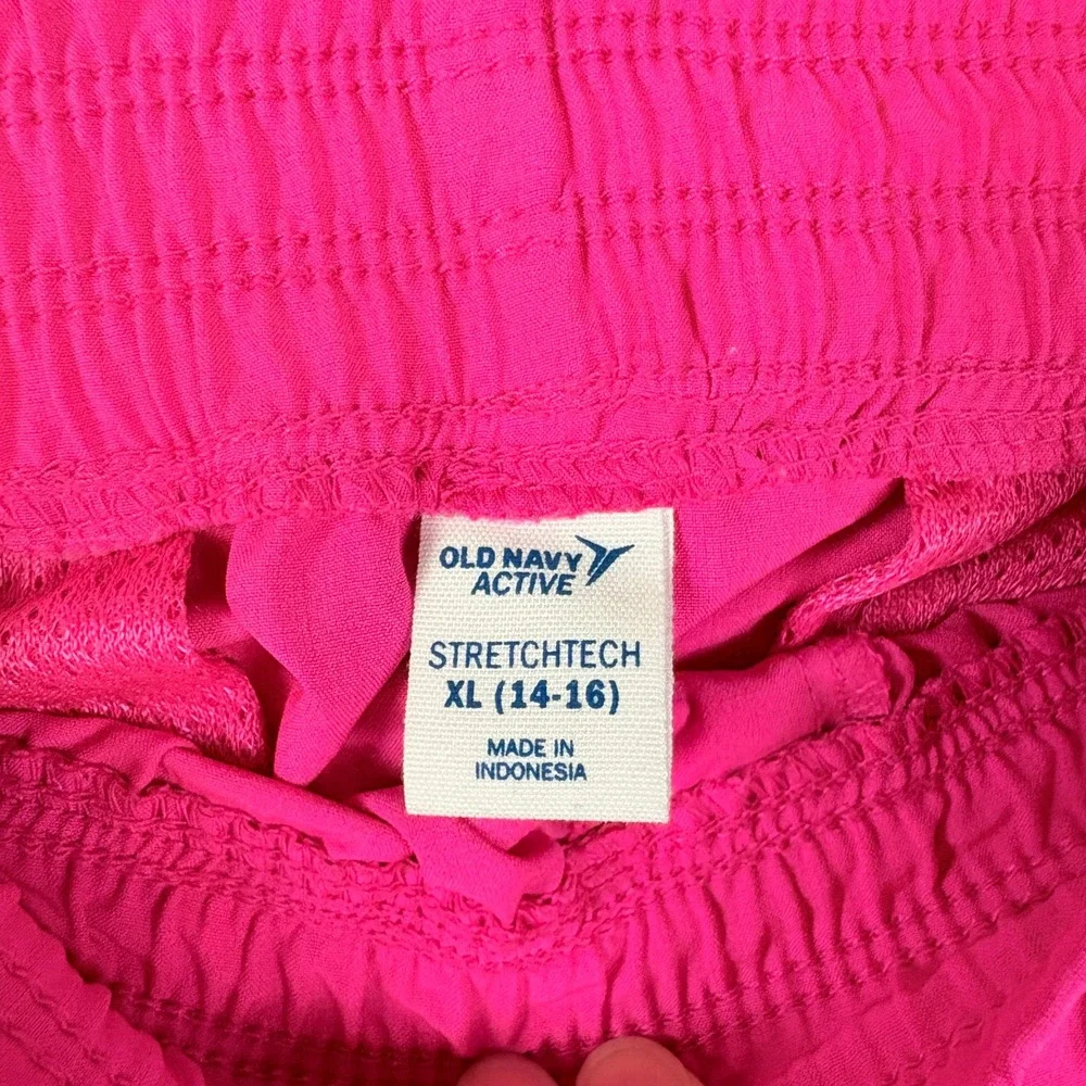Old Navy Active Tank and Shorts Kids XL‎ 14-16 White Pink Excellent Sporty Set